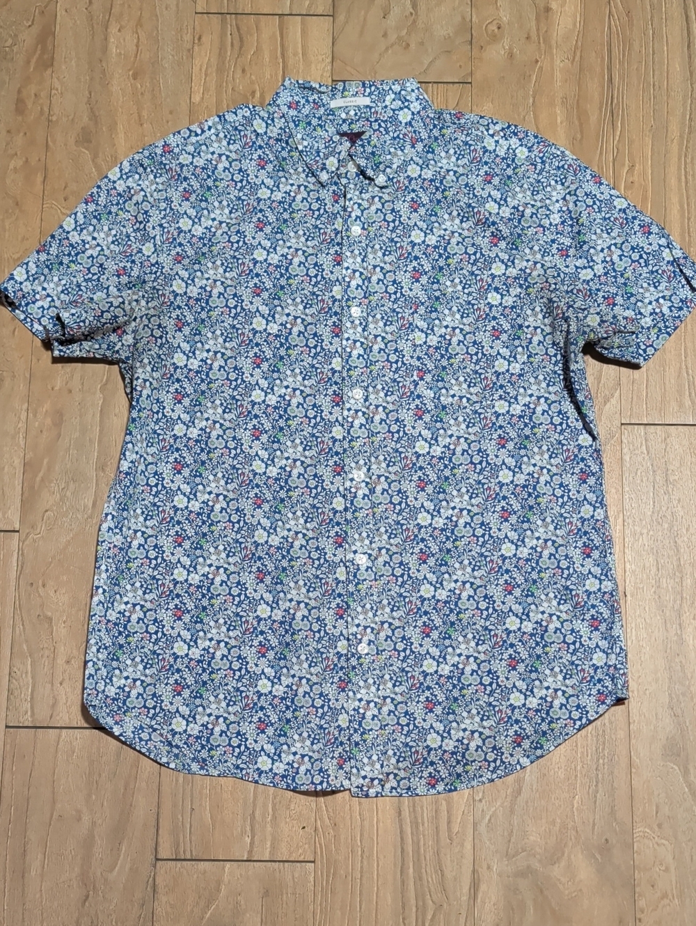 J. Crew W/ Liberty Print Blue Floral Short-Sleeve Button-Down Shirt